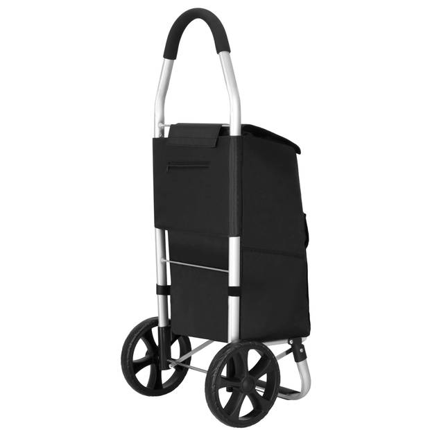 Springos Boodschappentrolley - Boodschappenkrat - Met Twee Wielen - Grijs - Zwart - 42 L - 28 KG - 99 x 57 CM