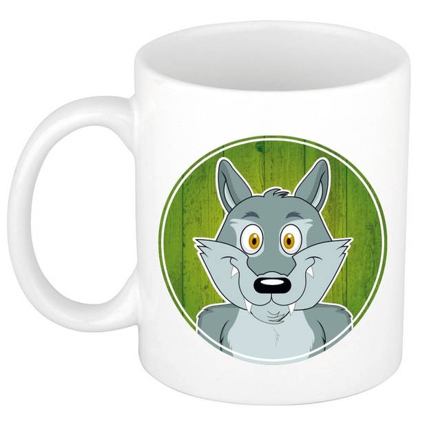 Wolf dieren mok / beker van keramiek 300 ml - Bekers