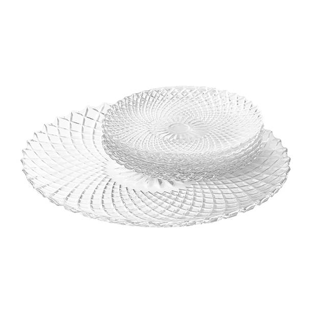 Altom Design Solaris servies set met 6x gebaksbordjes 15,5 cm en 1x serveerbord 25,2 cm