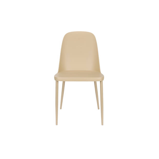 Giga Meubel - Eetkamerstoel Beige - Staal - Zithoogte 47cm - 53x46x85cm - Pip