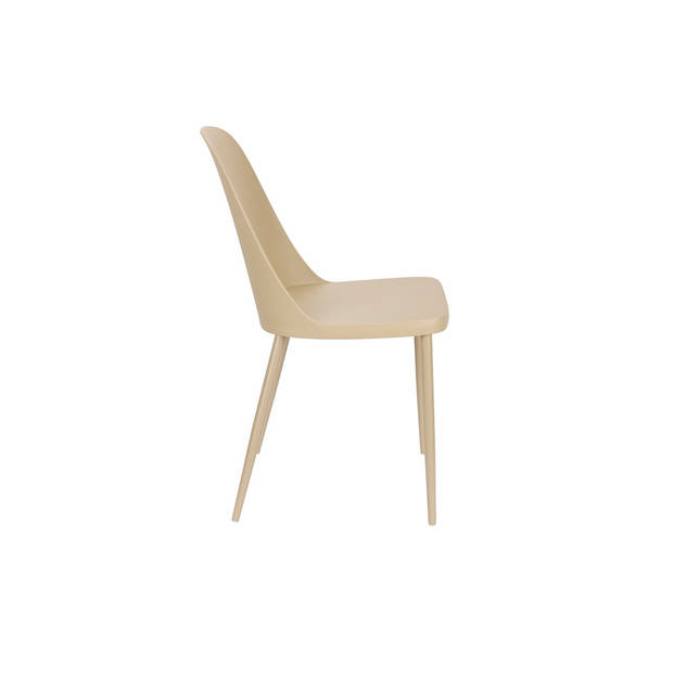 Giga Meubel - Eetkamerstoel Beige - Staal - Zithoogte 47cm - 53x46x85cm - Pip