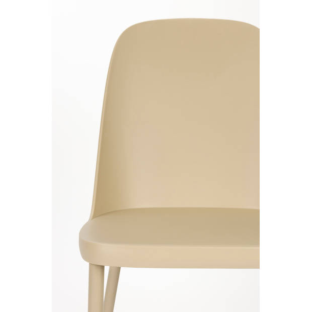 Giga Meubel - Eetkamerstoel Beige - Staal - Zithoogte 47cm - 53x46x85cm - Pip