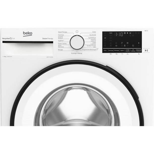 BEKO B3WFT51062WW patrijspoortwasmachine - 10 kg - Inductie - L60cm - 1600 tpm - Klasse B - Wit