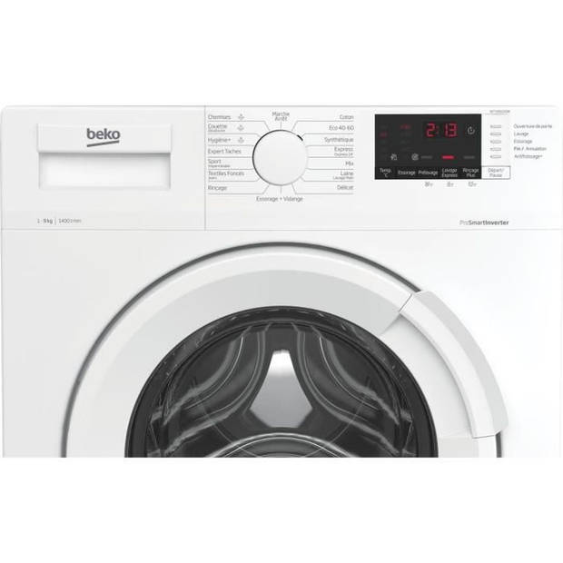 BEKO WTV95220W patrijspoortwasmachine - 9 kg - Inductie - L60cm - 1400 tpm - Klasse A - Wit