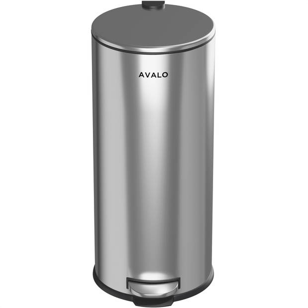 Avalo Pedaalemmer Prullenbak 30L - RVS Zilver - Soft Close - Pedaalemmer 30 Liter - Prullenbak 30 Liter