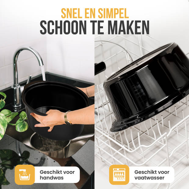 Strex Slowcooker 6.5L - Uitneembare Keramische Binnenpan - Warmhoudfunctie - Slow Cooker - Zwart