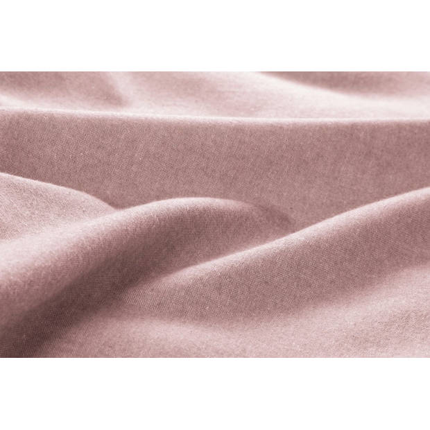 Droomtextiel Uni Flanel Dekbedovertrek Brienz - Tweepersoons - 200x200/220 cm - Roze - Super Zacht