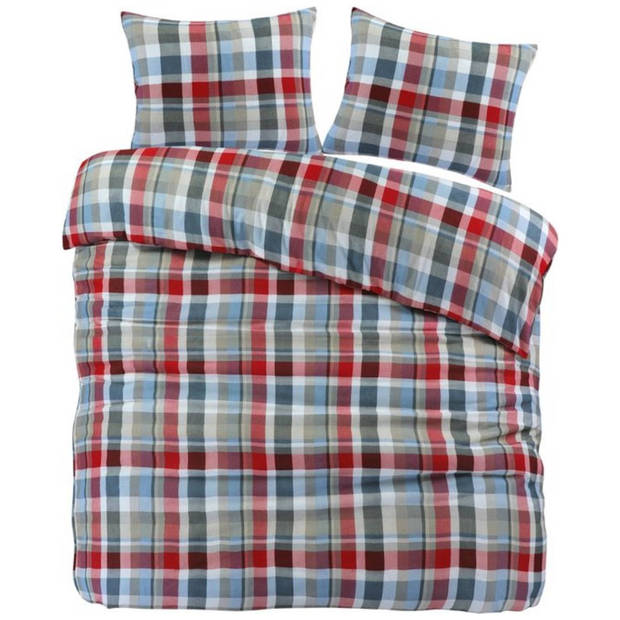 Droomtextiel - Flanel - Dekbedovertrek - Bazel Multi Lits-Jumeaux - 240x200/220 cm - Super Zacht