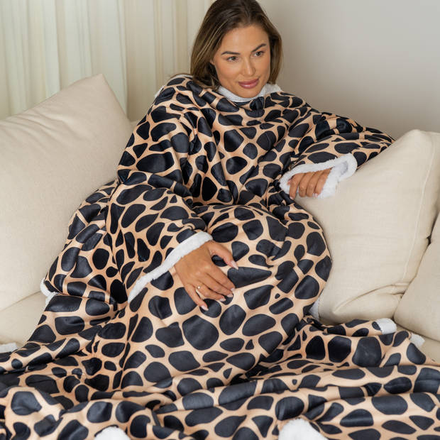 Snuggie; Fleece Deken met Mouwen; Hoodie Deken; Deken met Mouwen; Snuggle Hoodie; Hoodie Blanket; Snuggle; Giraffe