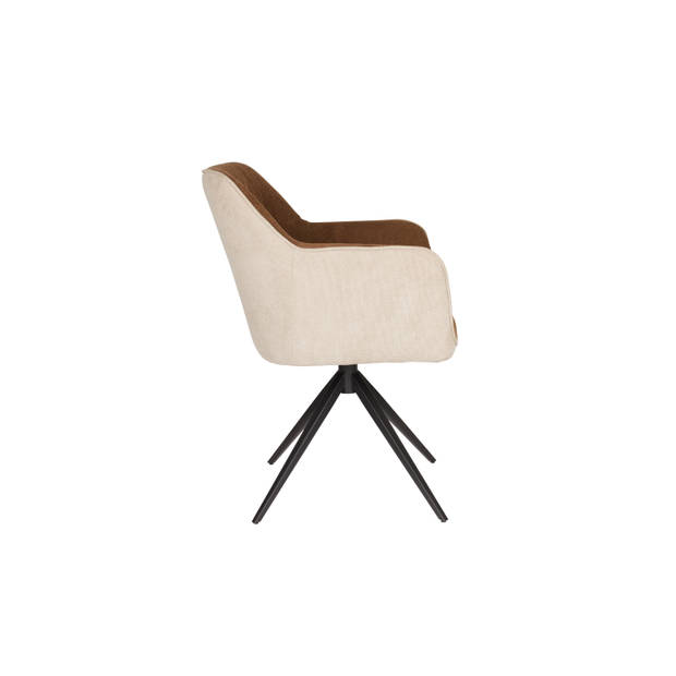 Housecraft Daley Eetkamerstoelen Beige/Bruin - Set van 2