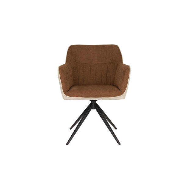 Housecraft Daley Eetkamerstoelen Beige/Bruin - Set van 2