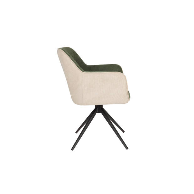 Housecraft Daley Eetkamerstoelen Beige/Groen - Set van 2