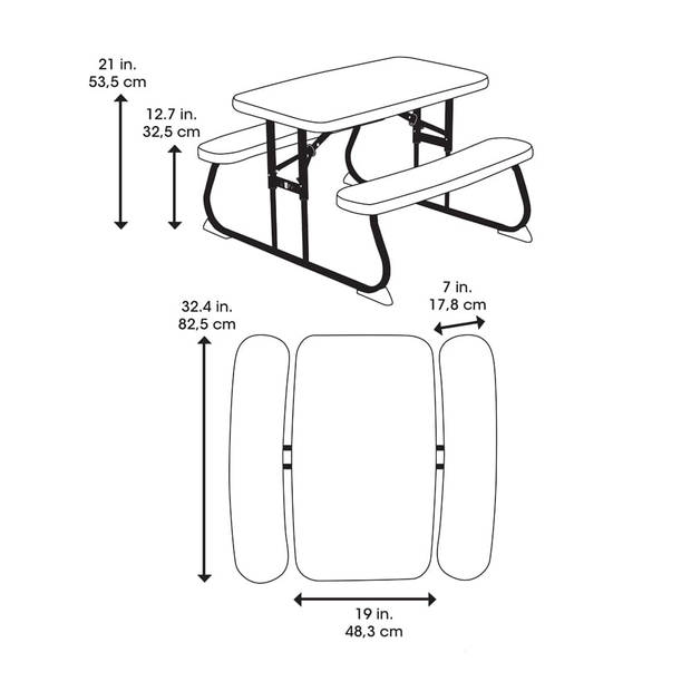 Kindertafel Lifetime Opvouwbaar - Picknickset - Groen