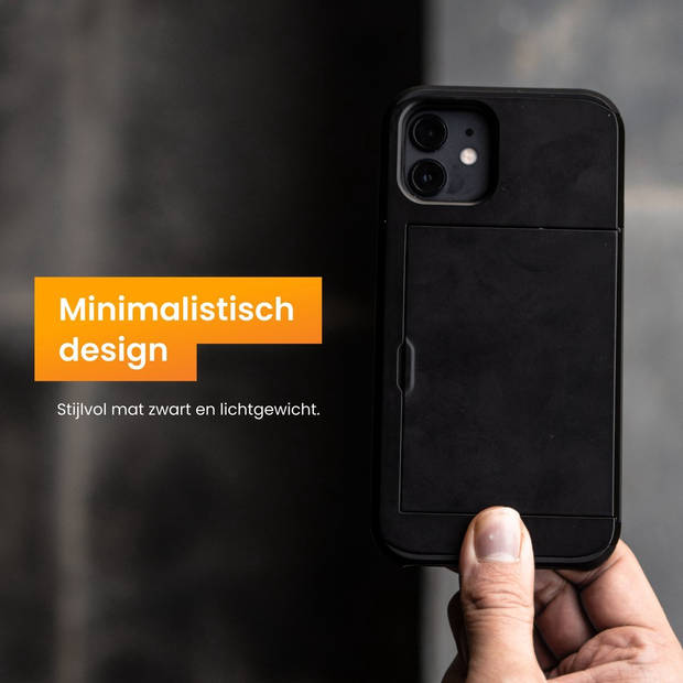 R2B Hoesje geschikt voor iPhone 16 Pro - Incl. Screenprotector - Met Pasjeshouder voor 3 pasjes - Telefoonhoesje