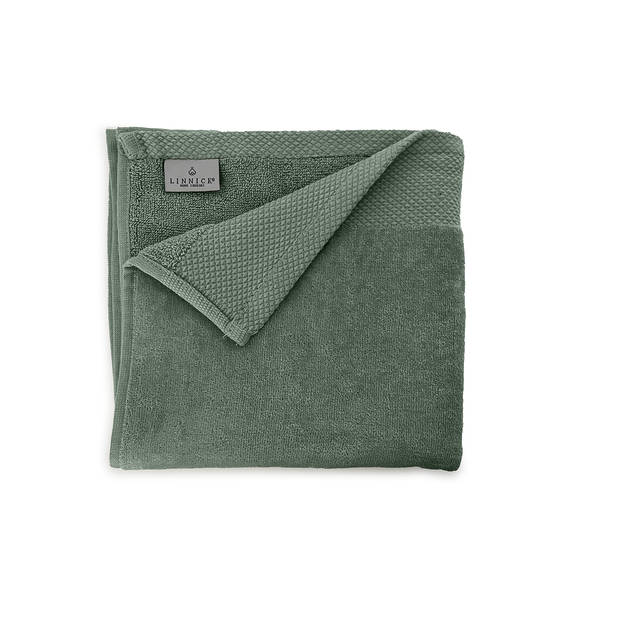 LINNICK Diamond Velours Handdoek 100% Katoen 50x100cm - olive green - Set van 10