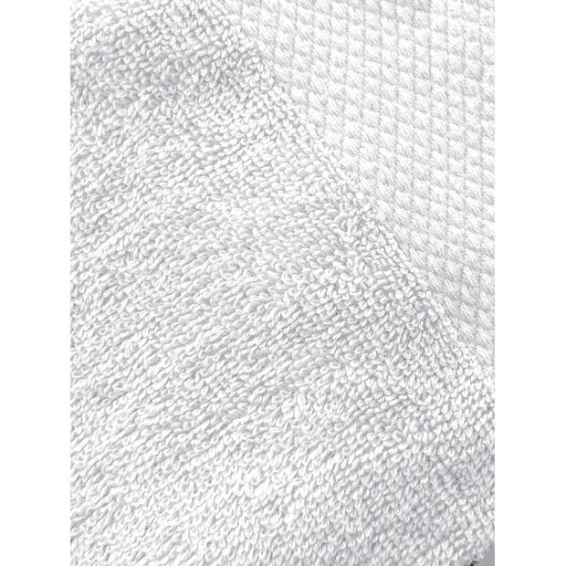 LINNICK Diamond Badstof Handdoek 50x100cm - white - set van 4