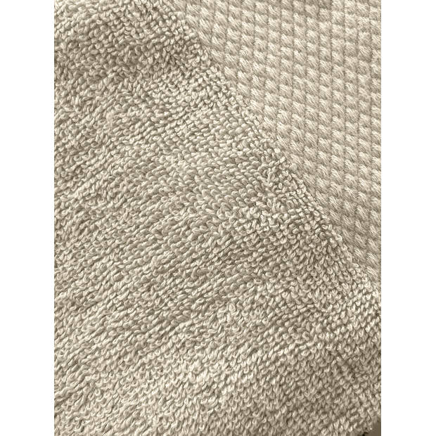 LINNICK Diamond Badstof Handdoek 60x110cm - sand - set van 6