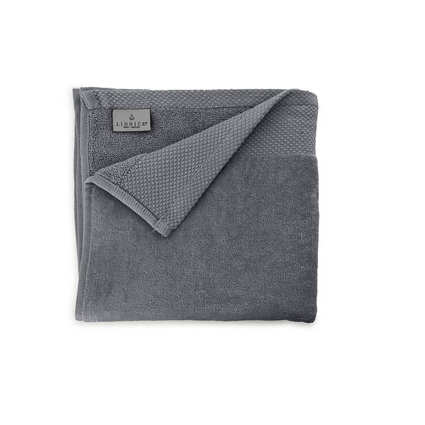 LINNICK Diamond Velours Handdoek 100% Katoen 60x110cm - dark grey - Set van 4