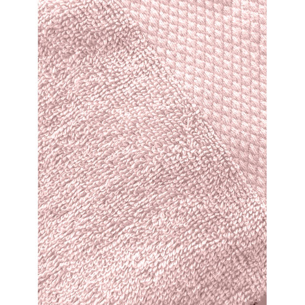 LINNICK Diamond Badstof Handdoek 50x100cm - light pink - set van 6