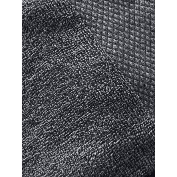 LINNICK Diamond Badstof Handdoek 50x100cm - dark grey - set van 4