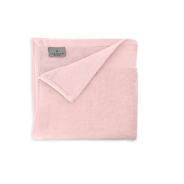 LINNICK Diamond Velours Handdoek 100% Katoen 50x100cm - light pink - Set van 6