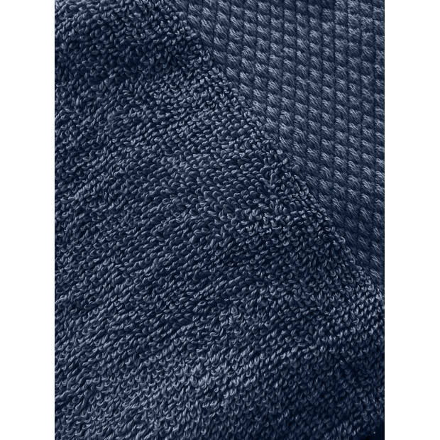 LINNICK Diamond Badstof Handdoek 50x100cm - denim - set van 6