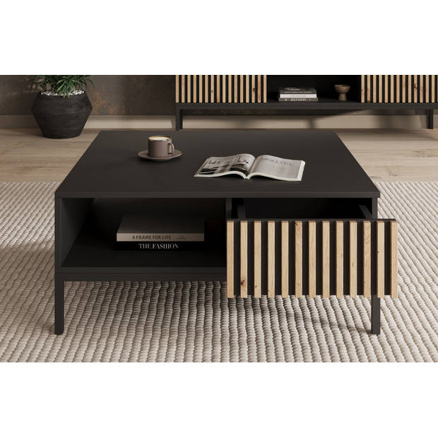 Meubella Salontafel Marbella - Zwart - 80 cm