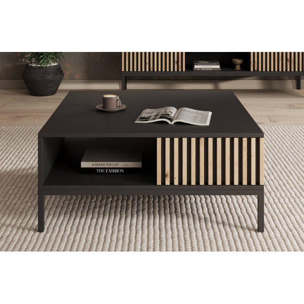 Meubella Salontafel Marbella - Zwart - 80 cm