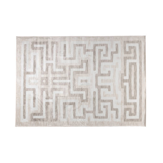 Giga Meubel - Vloerkleed Rechthoek - Beige Stof - 140x200x0,5cm - Labyrintho