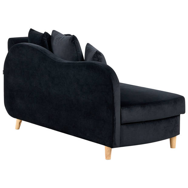 Beliani MERI - Chaise longue-Zwart-Fluweel