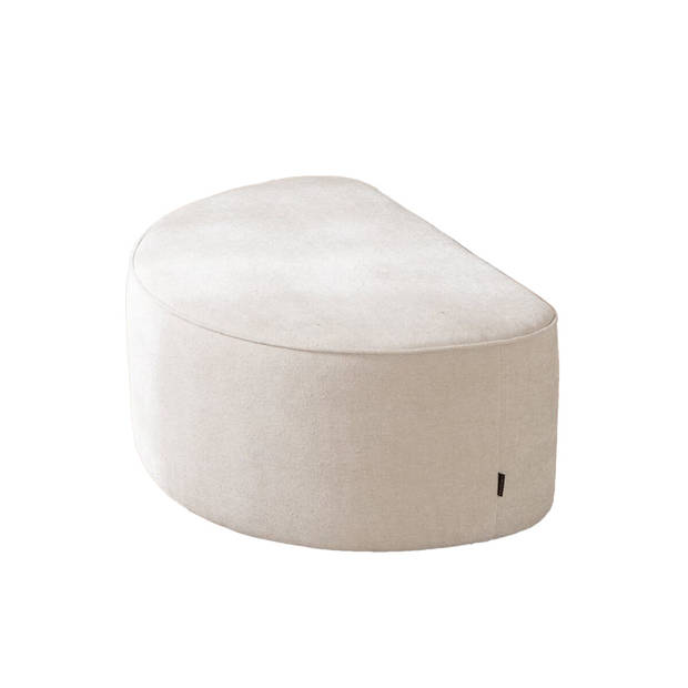 Bronx71 Hocker Lune halve maan chenille off white.