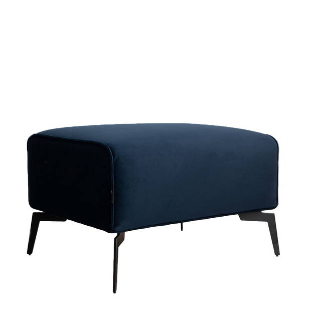 Bronx71 Hocker Vegas blauw stof velvet.