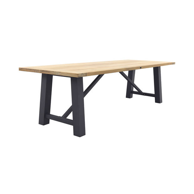 Vdgarde - Keltex tuintafel - teak/aluminium - antraciet - 265x101 cm.