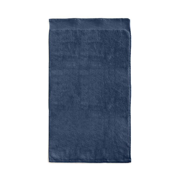 LINNICK Diamond Velours Handdoek 100% Katoen 60x110cm - denim - Set van 6