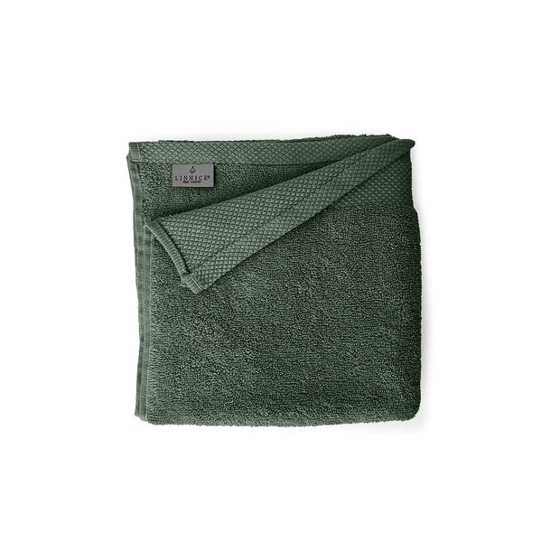 LINNICK Diamond Badstof Handdoek 50x100cm - olive green - set van 6