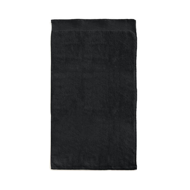 LINNICK Diamond Velours Handdoek 100% Katoen 50x100cm - black - Set van 10