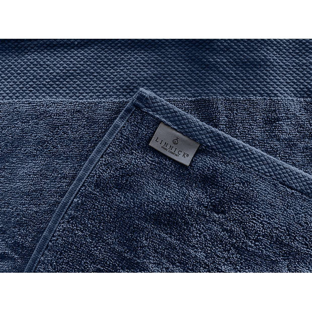 LINNICK Diamond Badstof Handdoek 50x100cm - denim - set van 10