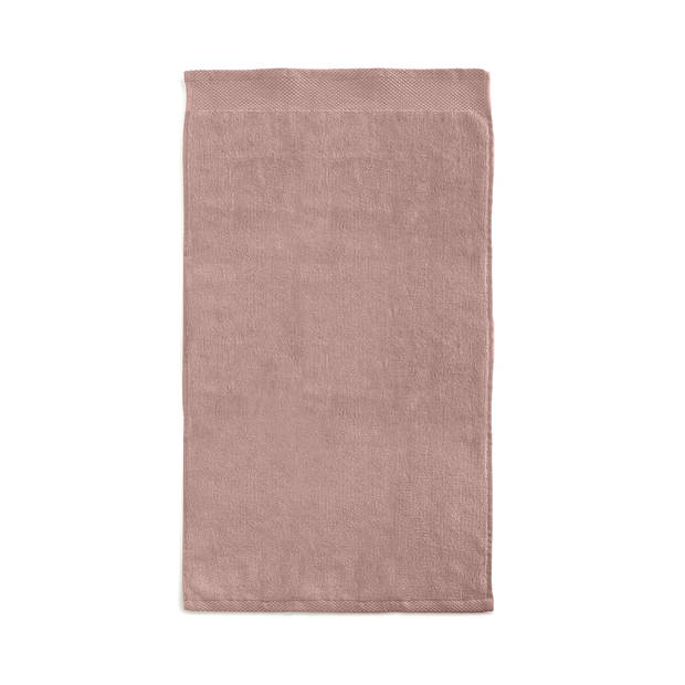 LINNICK Diamond Velours Handdoek 100% Katoen 50x100cm - rose - Set van 4