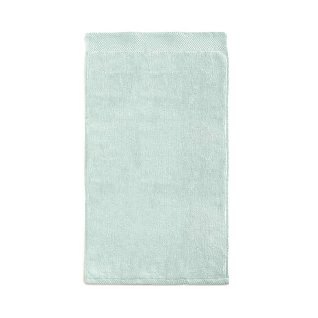 LINNICK Diamond Velours Handdoek 100% Katoen 50x100cm - soft green - Set van 10