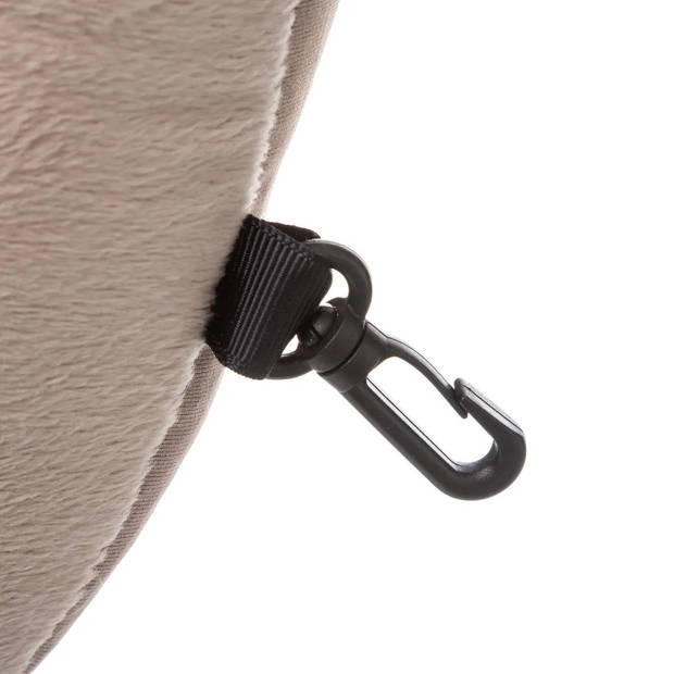 Nekkussen Fluweel - beige - met ophangclip&nbsp; - polyester - reiskussen - Nekkussens