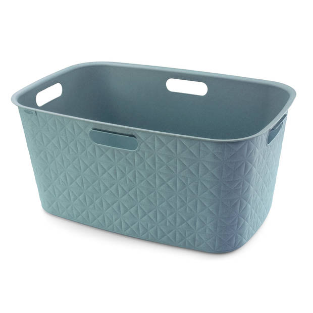 Curver Softex Wasmand met Deksel 56L + Wasmand 45L - Blauw