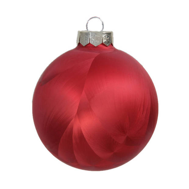 Othmar Decorations Luxe kerstballen - 16x - 4 cm - rood - glas - Kerstbal