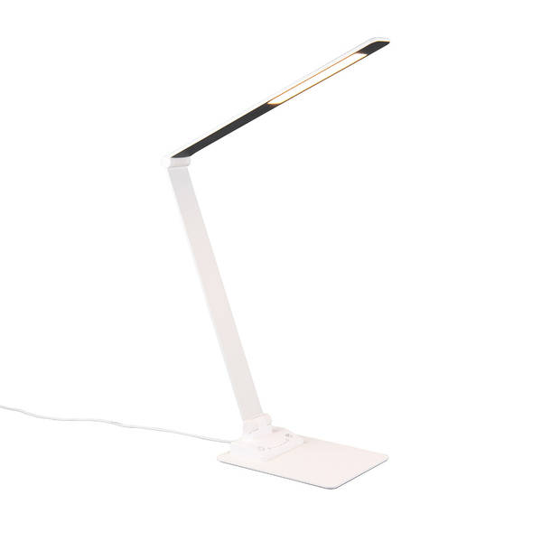 LED Bureaulamp - Trion Straus - 6.5W - Aanpasbare Kleur - Dimbaar - Rechthoek - Mat Wit - Metaal