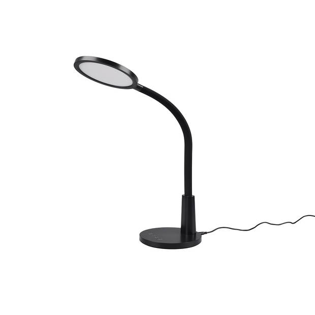 LED Bureaulamp - Trion Laly - 8.4W - Natuurlijk Wit 4000K - Timer - Aanraakschakelaar - Zwart - Kunststof