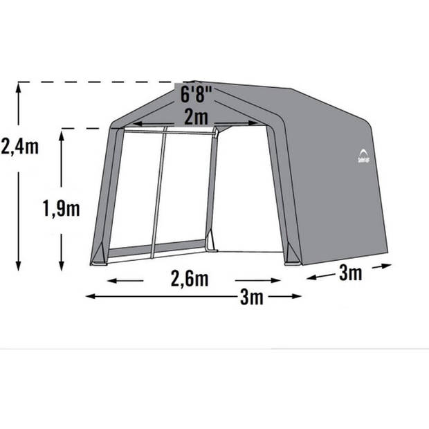 ShelterLogic® Opslagtent/Gereedschapsschuur 297x305x249 cm - SL70333