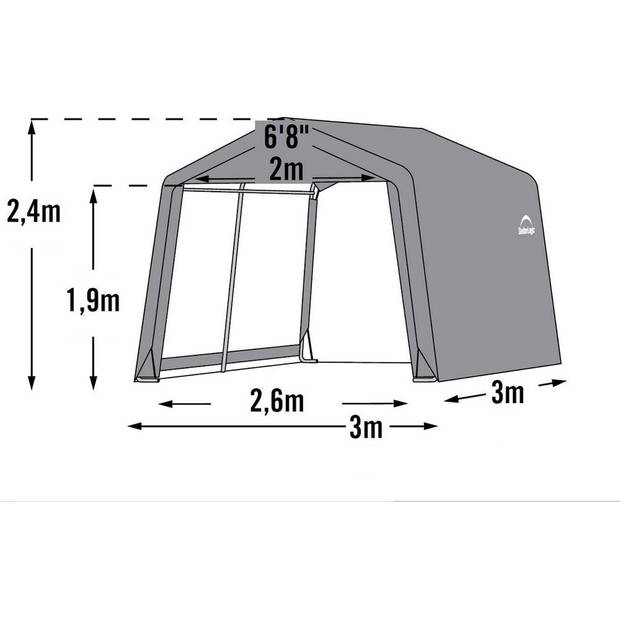 ShelterLogic® Opslagtent/Gereedschapsschuur 297x305x249 cm - SL70333