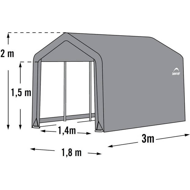 ShelterLogic® Gereedschapsschuur SL70396 / Opslagtent 300x180x200 cm