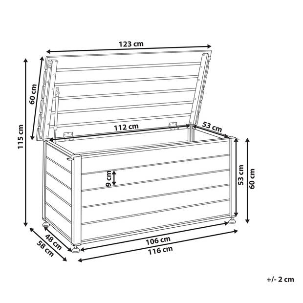 Beliani CAMPALTO - Kist-Wit-Aluminium