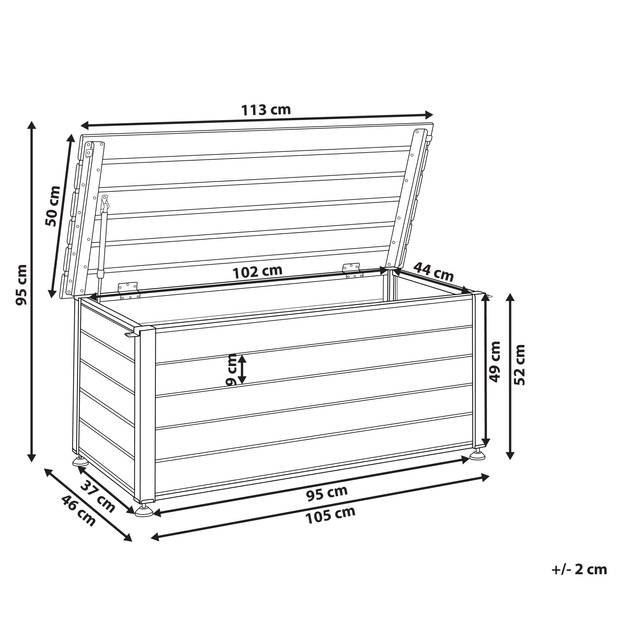 Beliani CAMPALTO - Kist-Grijs-Aluminium