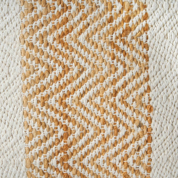 Beliani ALUPOLA - Poef-Beige-Jute, Katoen